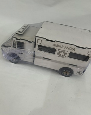 CARRO MDF BRANCO AMBULANCIA
